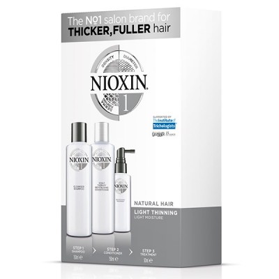 Nioxin System 1 Trial Kit (shampoo 150ml, conditioner 150ml, treatment 50ml)